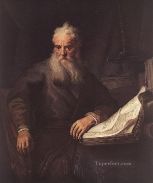 レンブラント・ファン・レイン Painting - 使徒パウロの肖像画 レンブラント